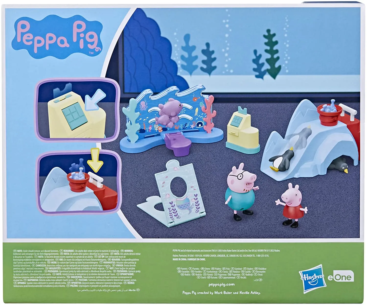 Hasbro Toys Peppa Pig F44115X0 Hasbro Aquarium Peppy, Preschool Playset, Includes 4 Action F