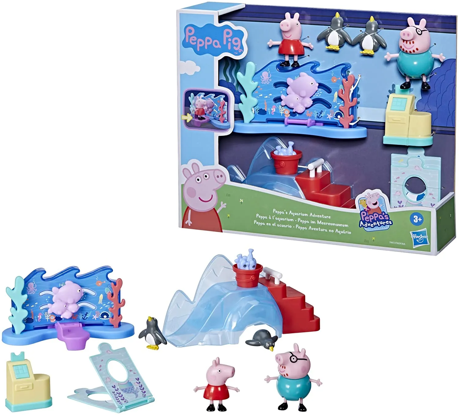 Hasbro Toys Peppa Pig F44115X0 Hasbro Aquarium Peppy, Preschool Playset, Includes 4 Action F