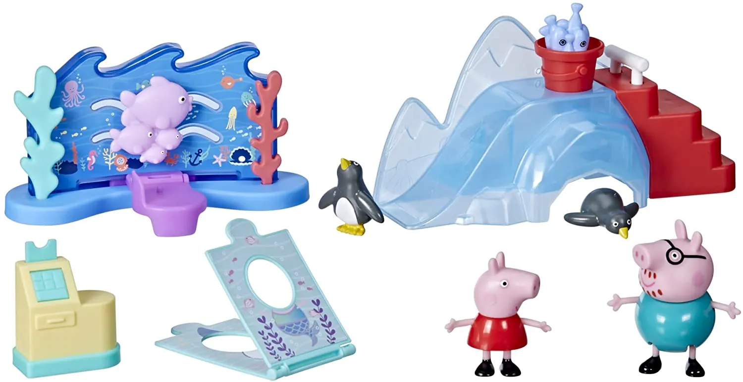 Hasbro Toys Peppa Pig F44115X0 Hasbro Aquarium Peppy, Preschool Playset, Includes 4 Action F