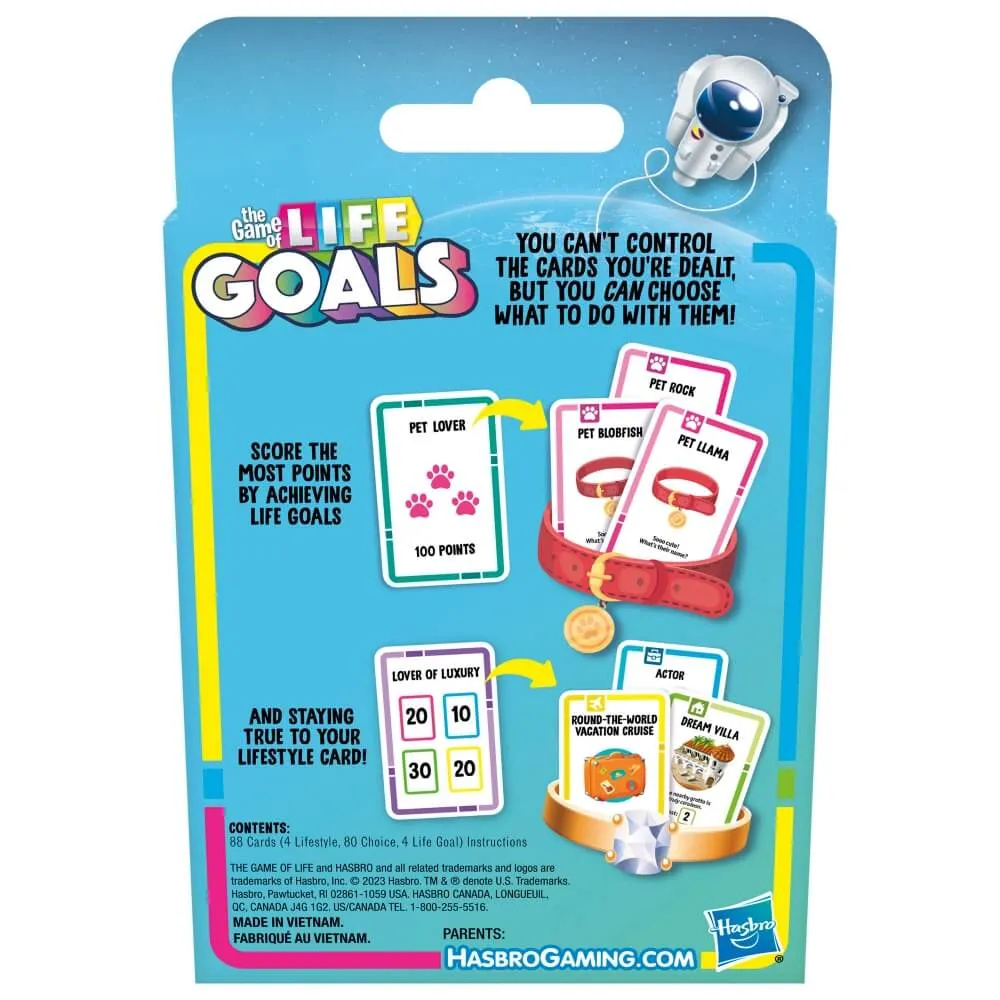 Hasbro Toys The Game of Life Goals Card Game