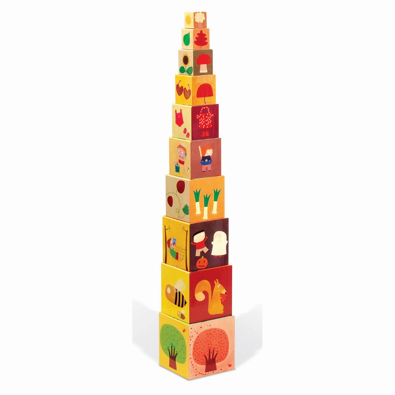 Janod 4 Seasons Square Stacking Pyramid