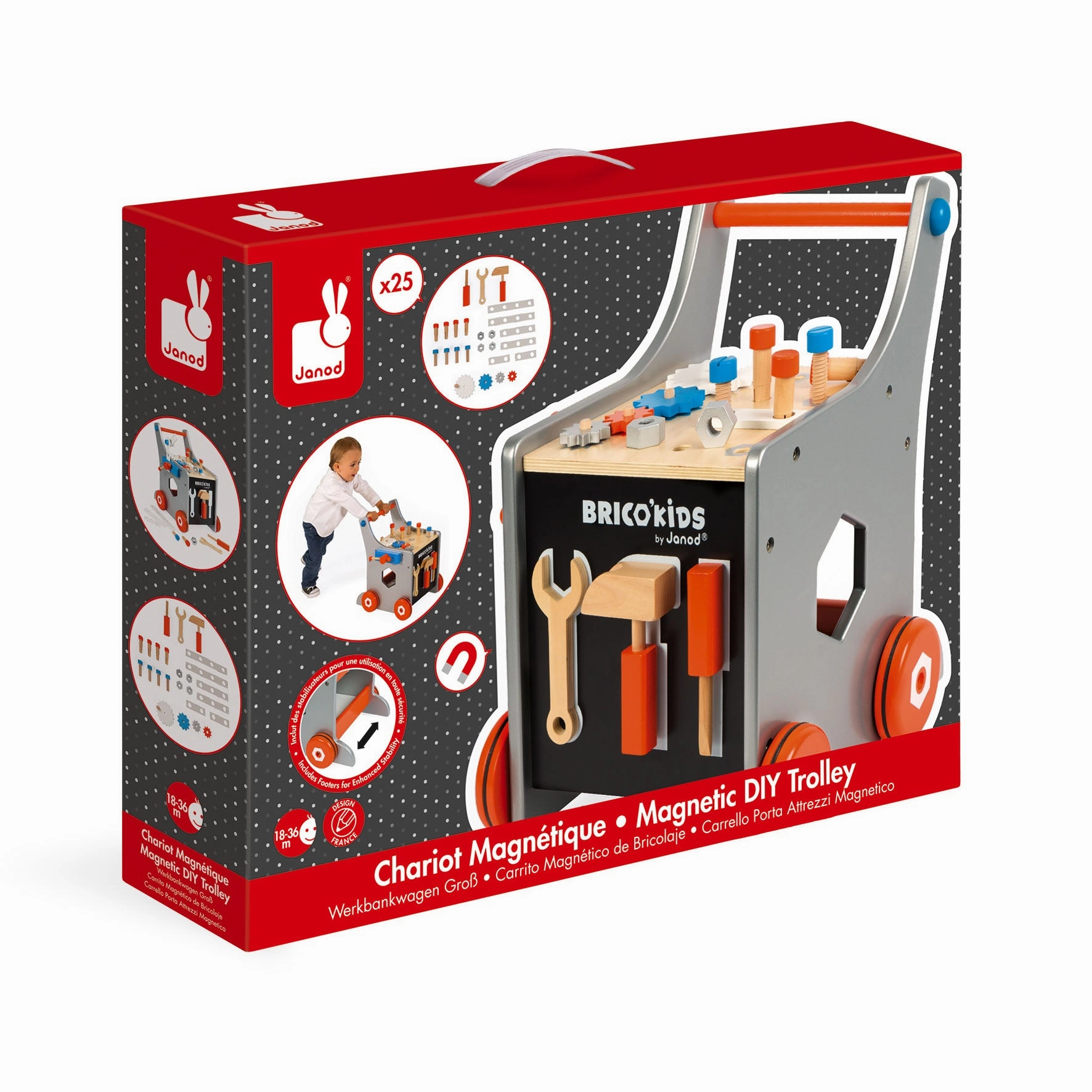 Janod Bricokids Magnetic DIY Trolley