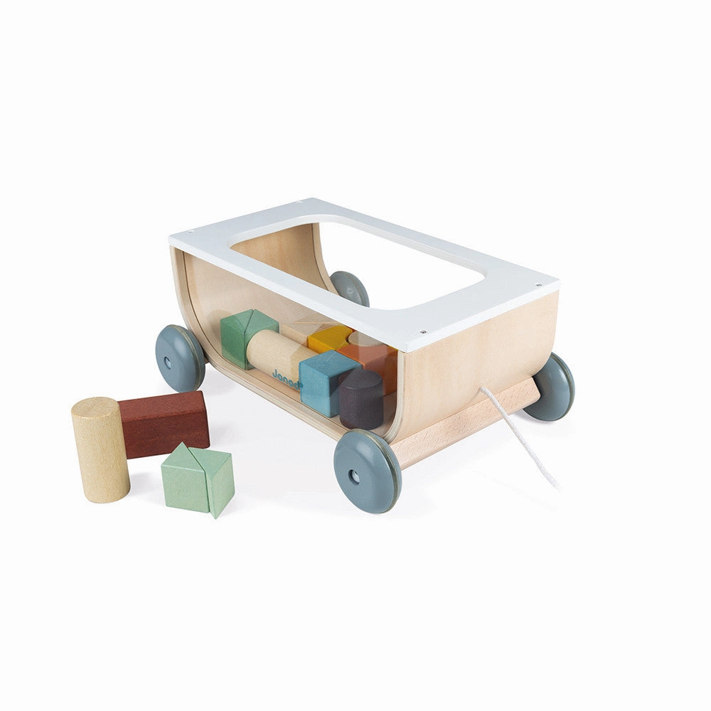 Janod Sweet Cocoon Cart with Blocks