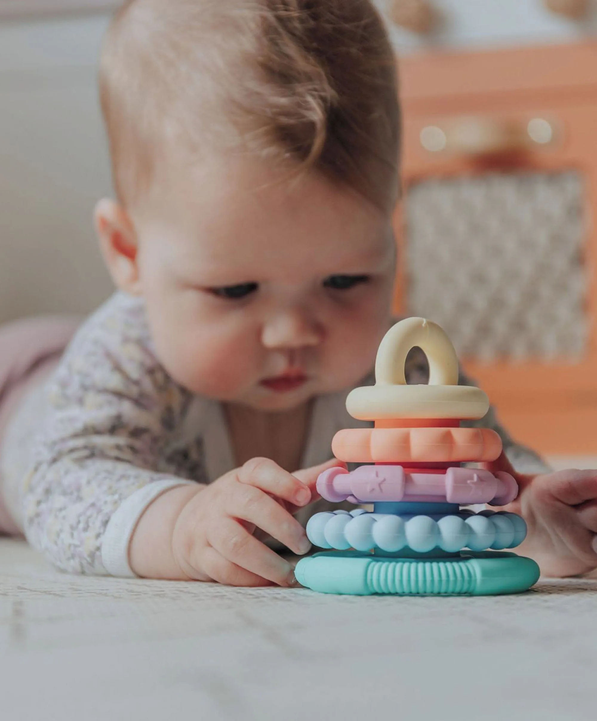 Jellystone Designs Rainbow Stackers & Teether  Pastel