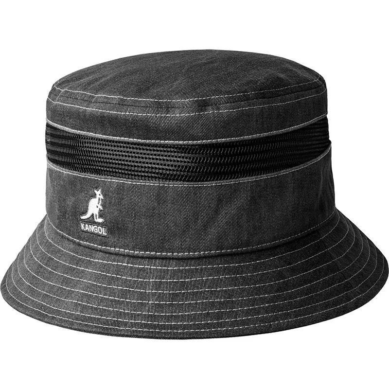 Kangol Hats Kangol Distressed Bucket Cotton Mesh Bucket Hat
