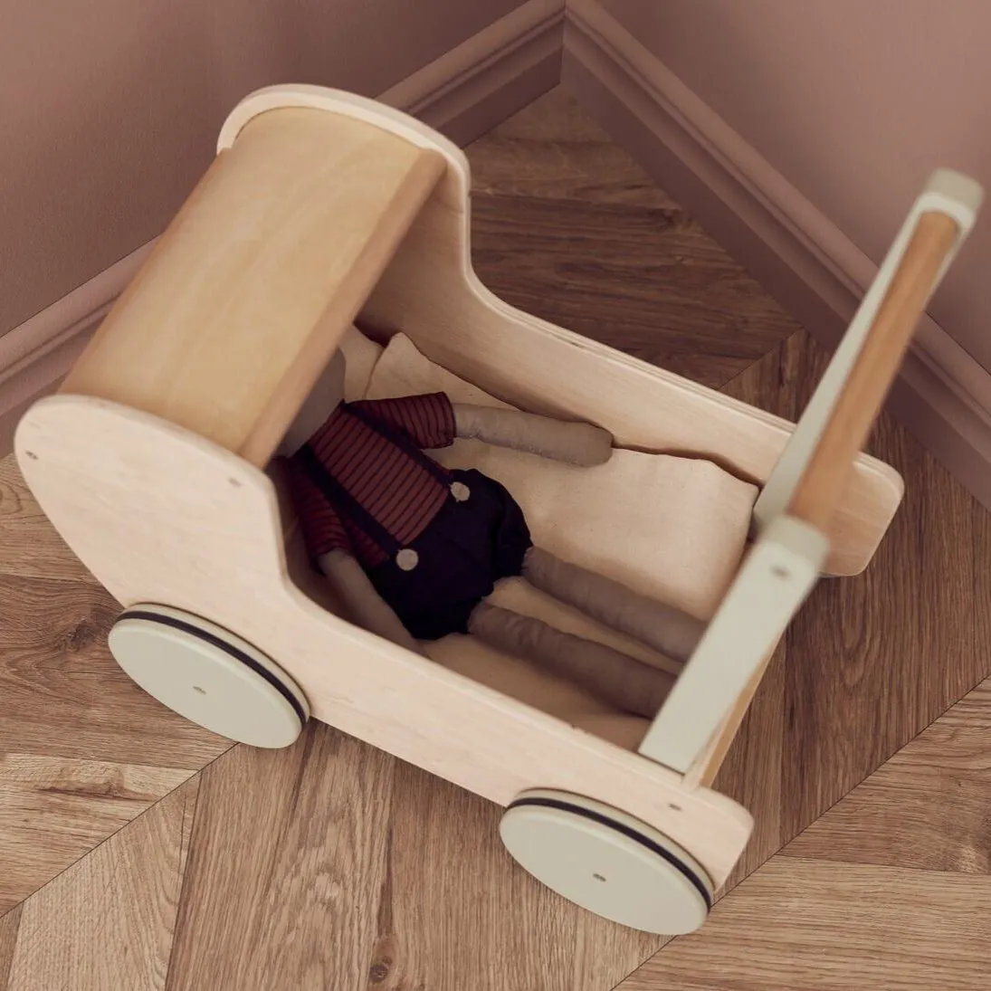 Kids Concept Dolls Pram - Natural