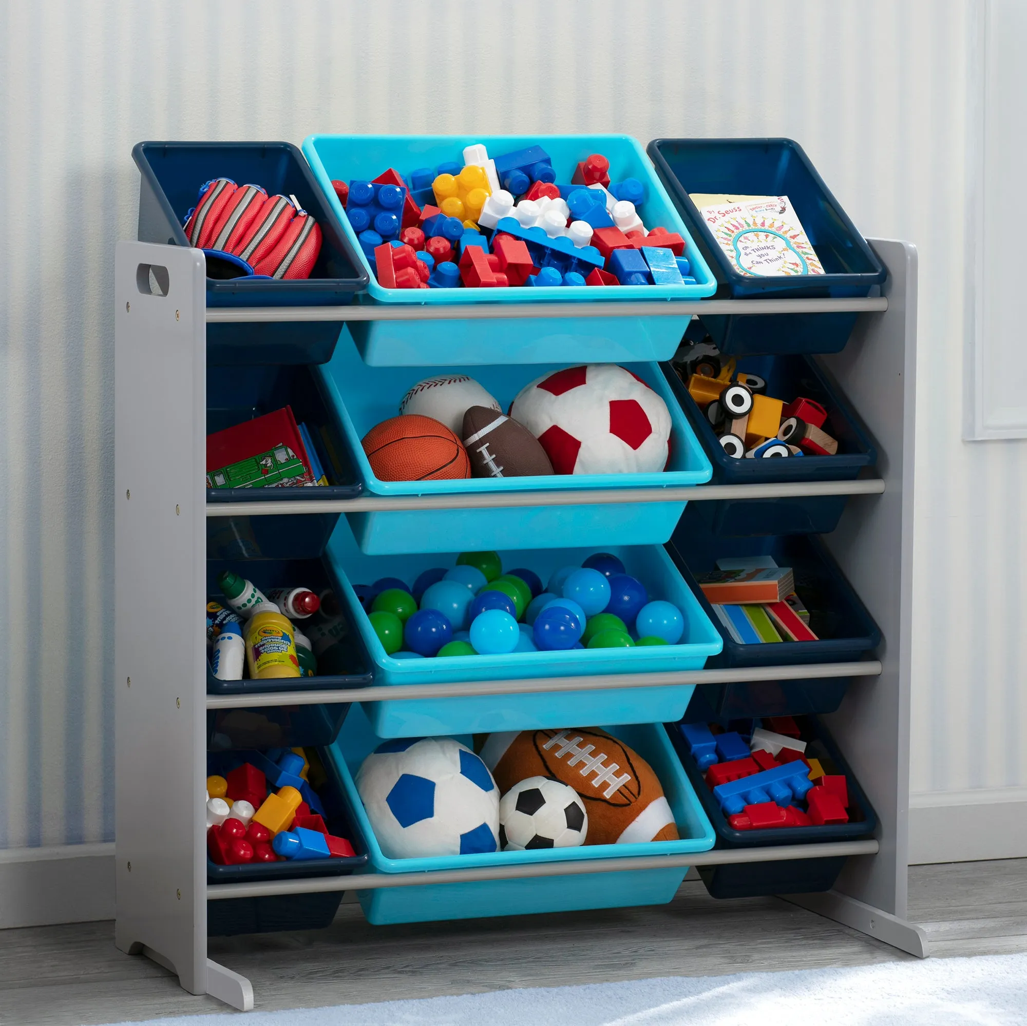 Kids Toy Storage Organizer with 12 Plastic Bins Babykids_Delta Children_Toy Storage & Bookshelves