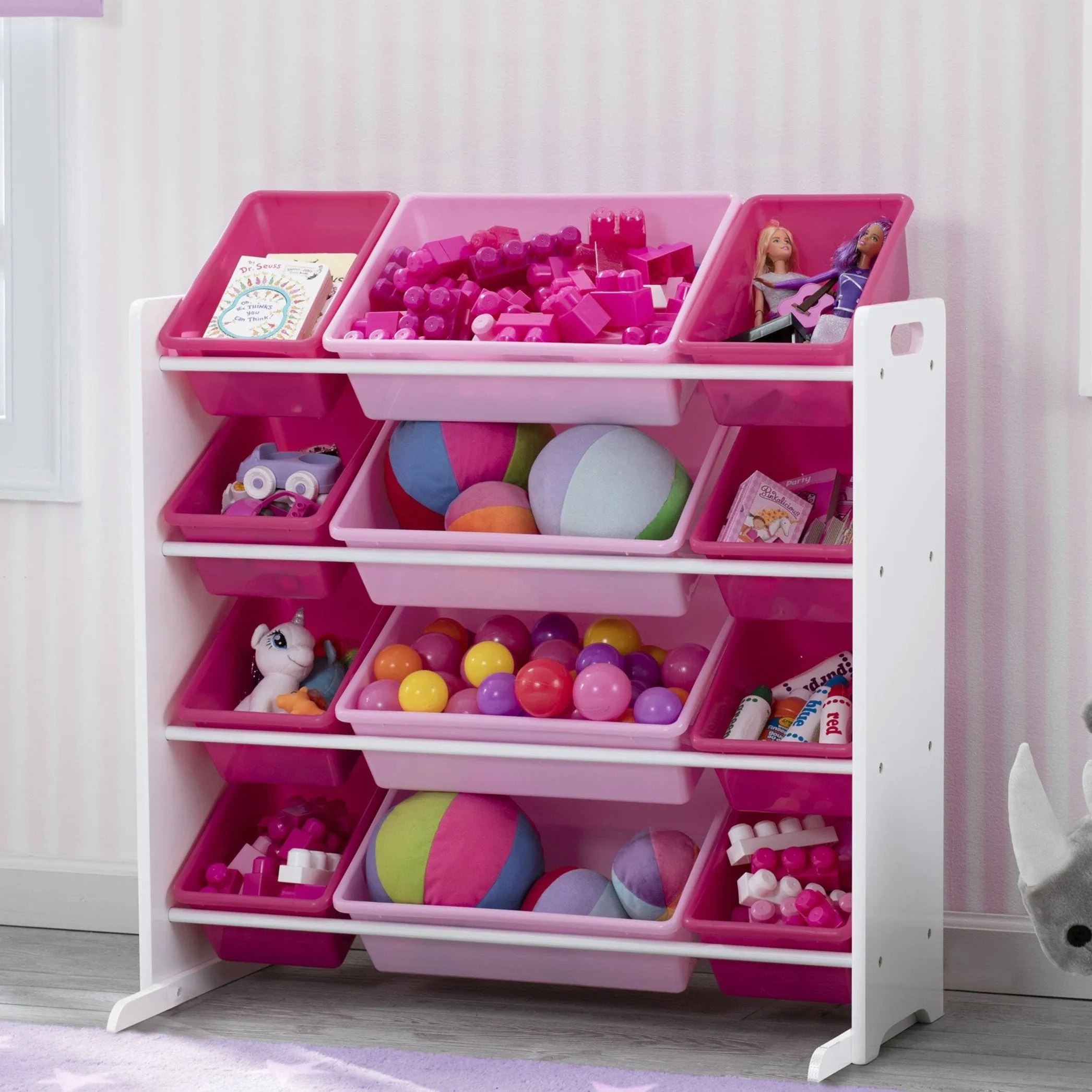 Kids Toy Storage Organizer with 12 Plastic Bins Babykids_Delta Children_Toy Storage & Bookshelves