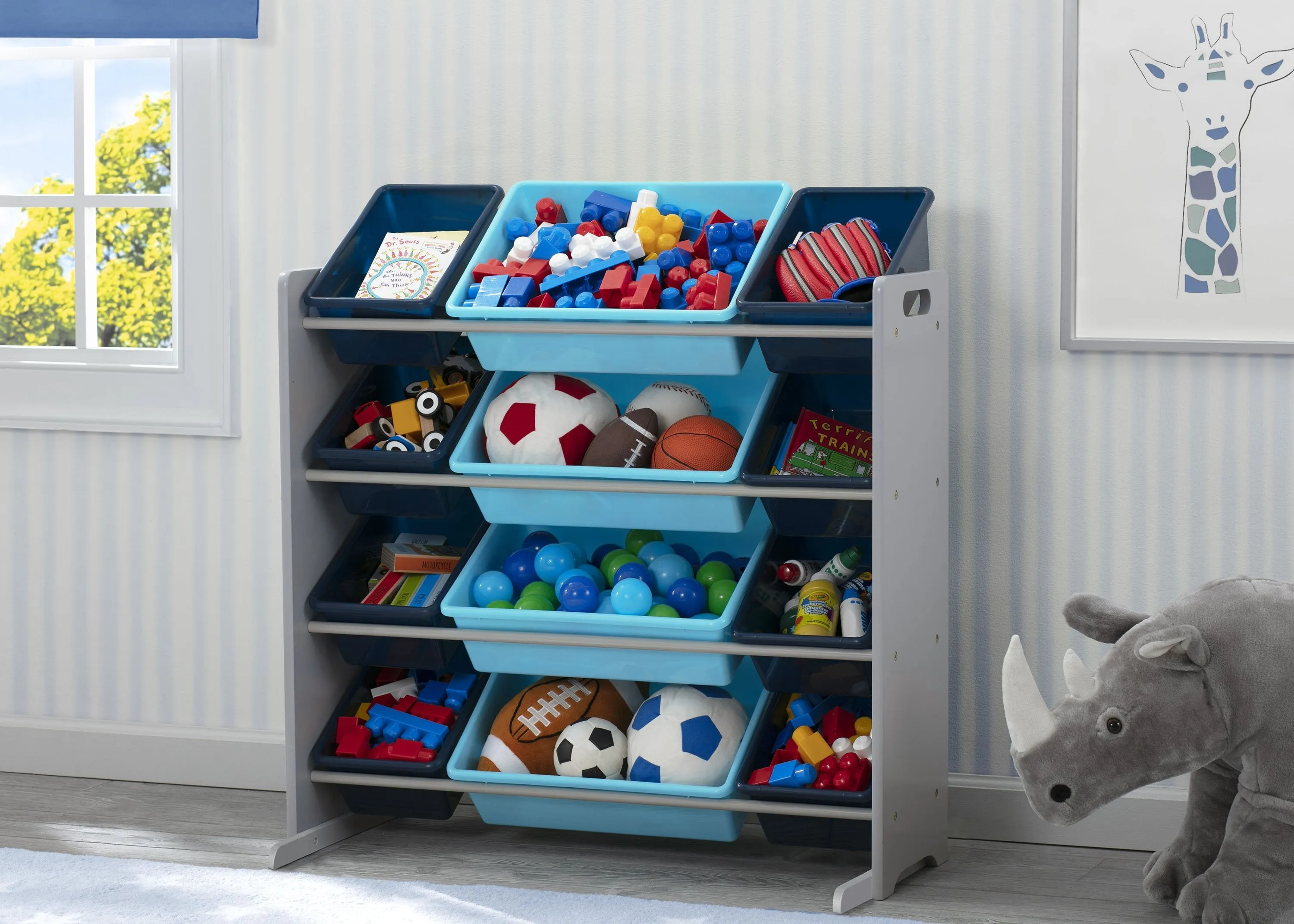 Kids Toy Storage Organizer with 12 Plastic Bins Babykids_Delta Children_Toy Storage & Bookshelves