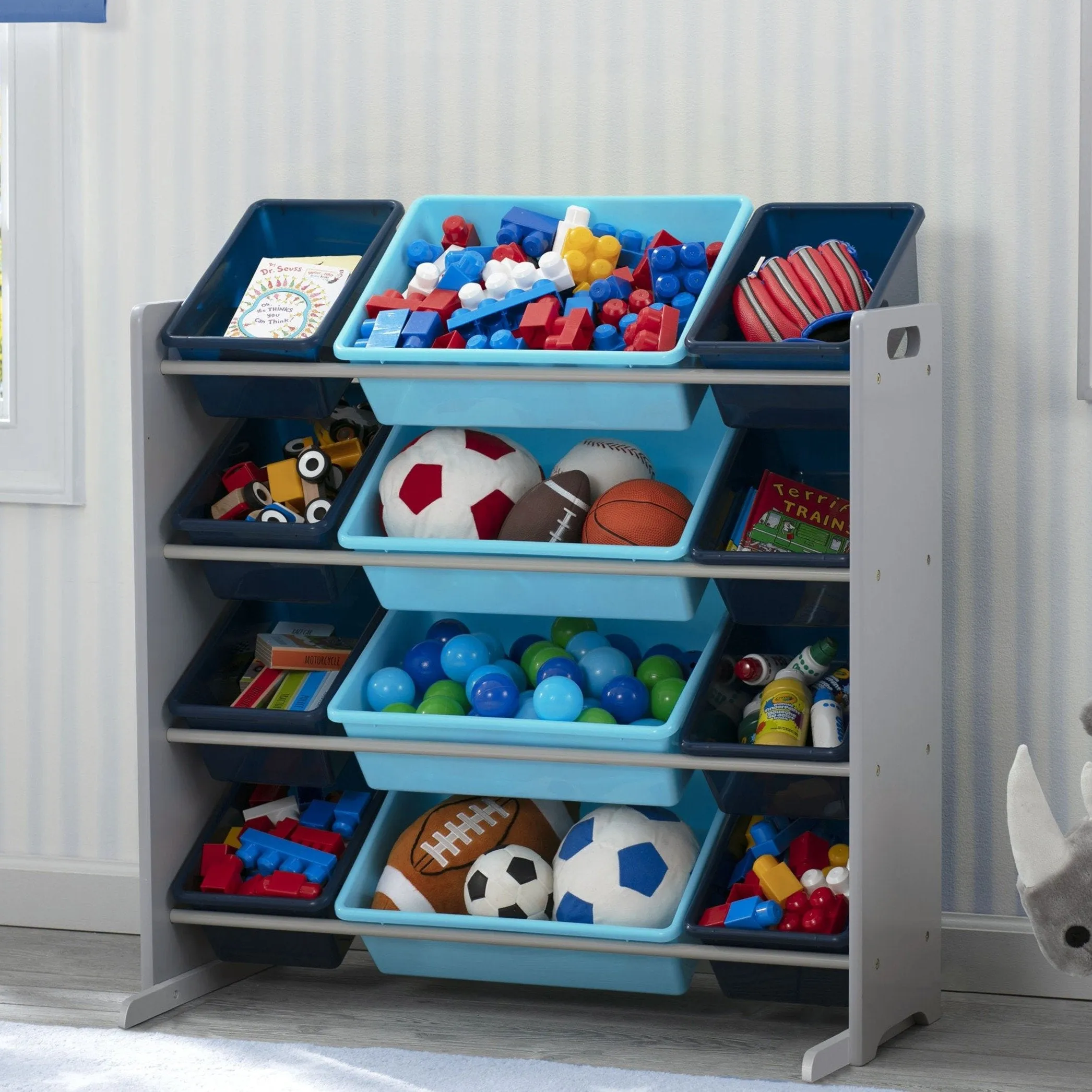 Kids Toy Storage Organizer with 12 Plastic Bins Babykids_Delta Children_Toy Storage & Bookshelves