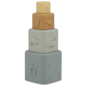 Konges Sljd Silicone Stacking Tower Quarry Blue Mix