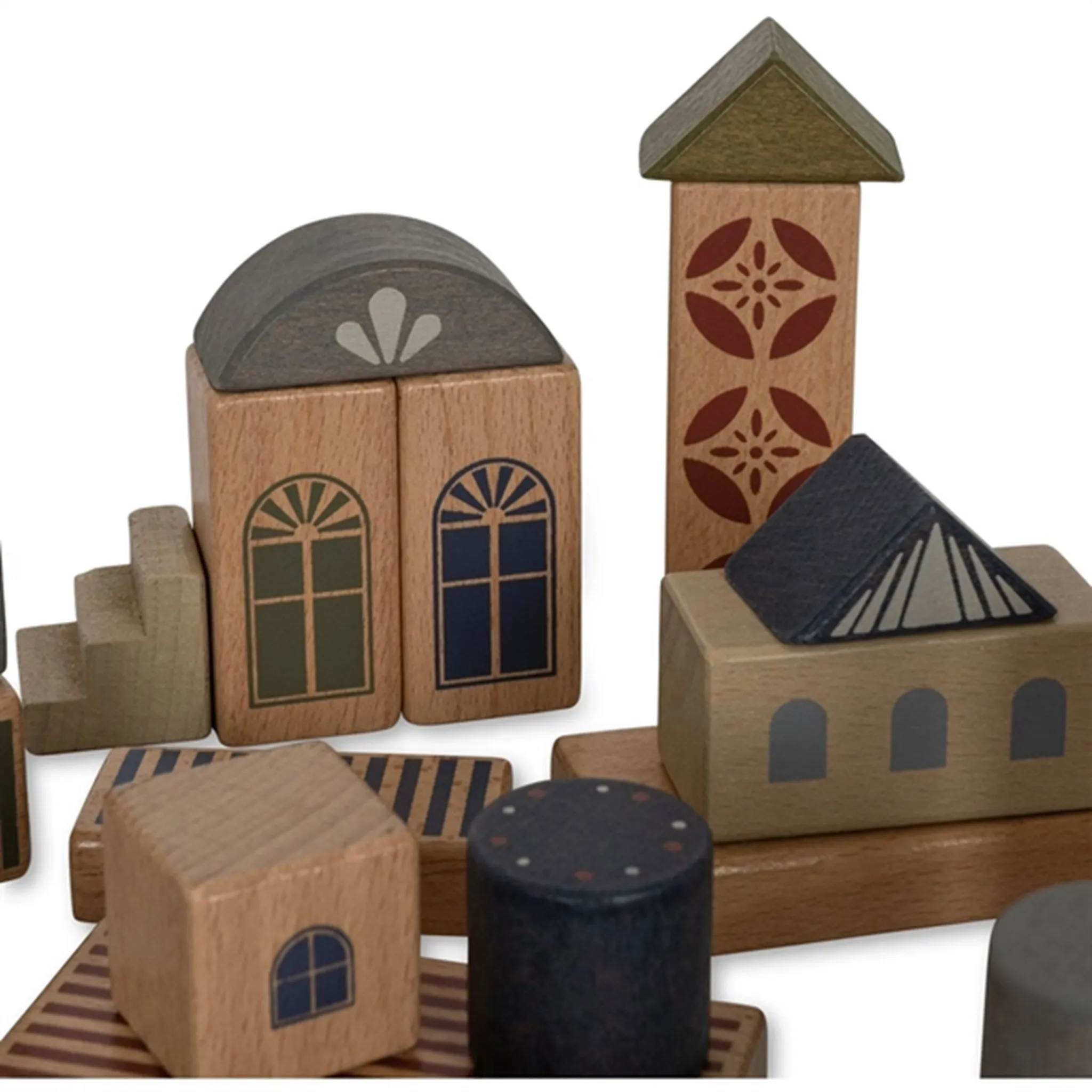 Konges Sljd Wooden Building Blocks 34 pc. Beige/Toffee
