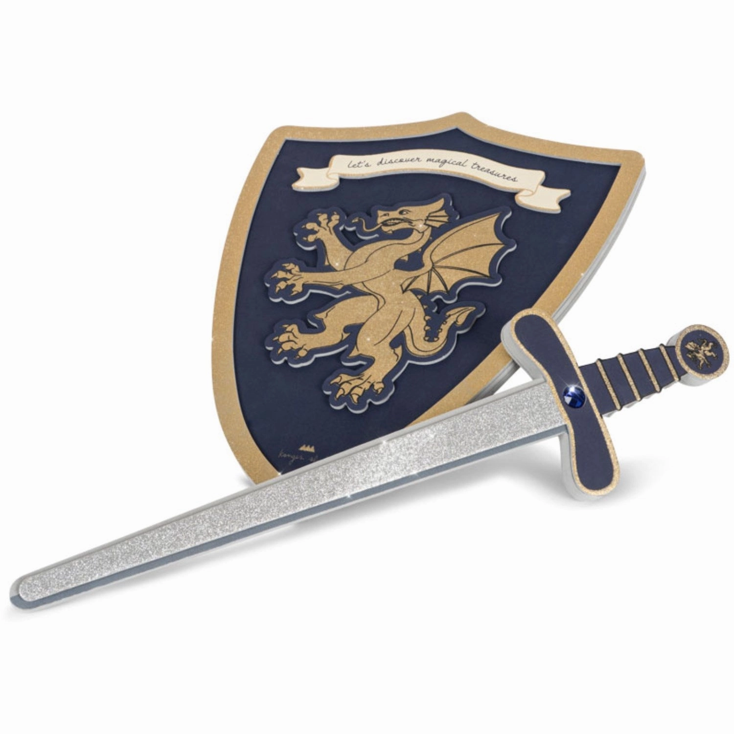Konges Sljd Midnight Navy Knight Sword And Shield