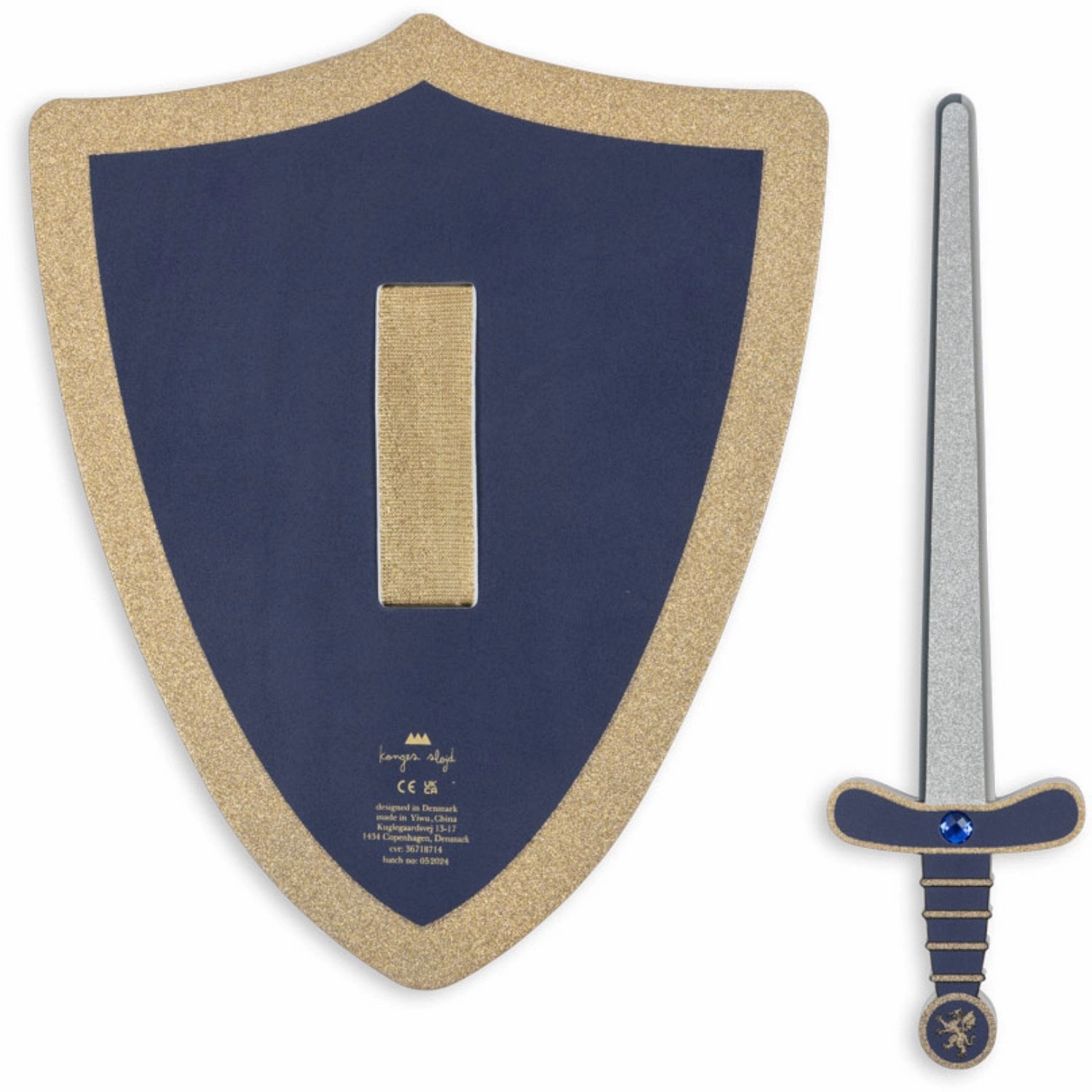Konges Sljd Midnight Navy Knight Sword And Shield