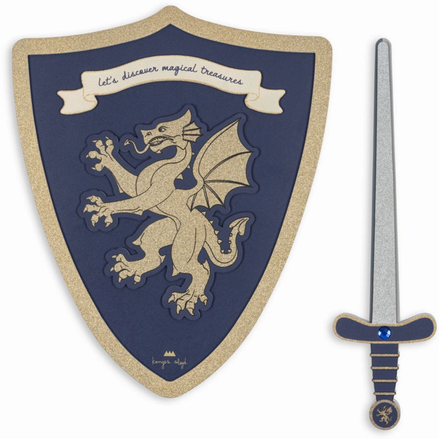 Konges Sljd Midnight Navy Knight Sword And Shield