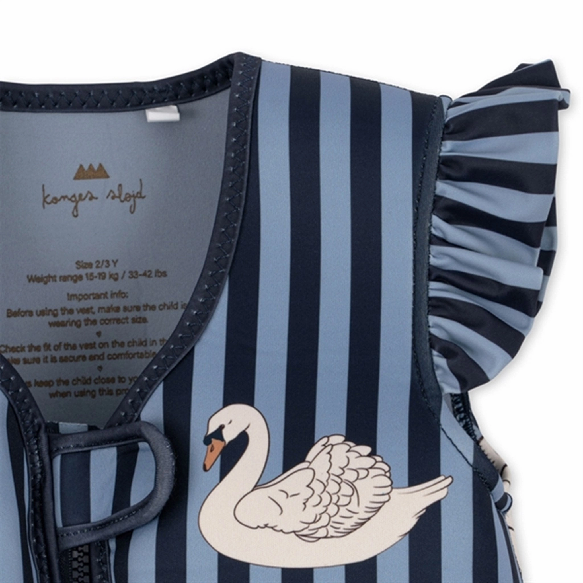 Konges Sljd Neoprene Frill Float Vest Swan Stripe