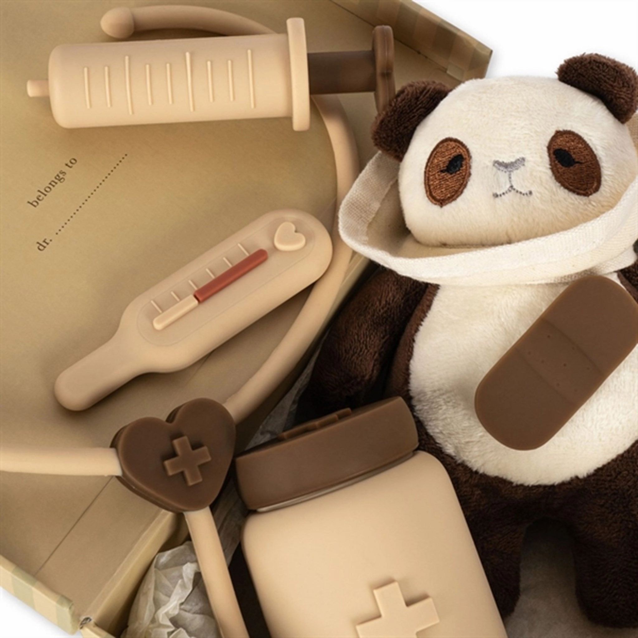 Konges Sljd Veterinary kit Panda Silicone Beige