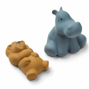 Liewood Vikky Bath Toys Safari Whale Blue Mix 2-Pack