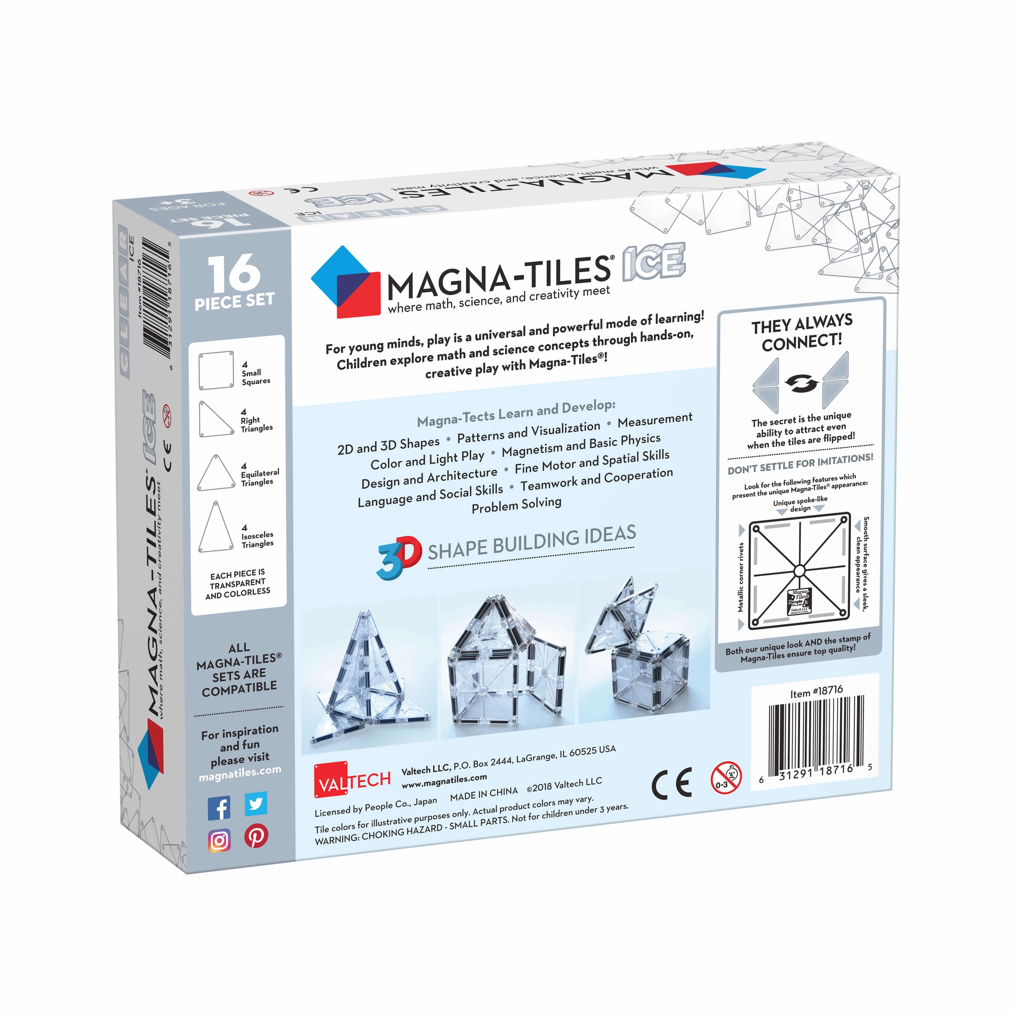 MAGNA-TILES Classic Ice 16-Piece Set