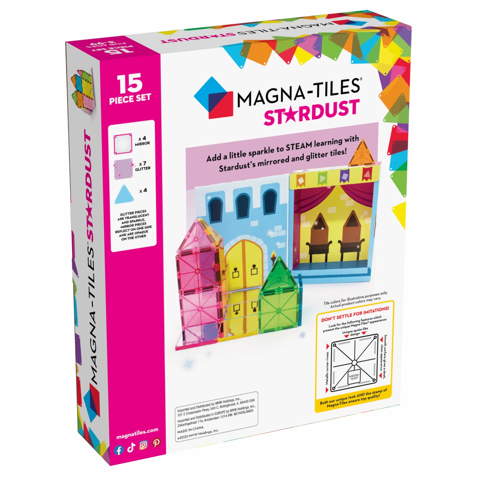 MAGNA-TILES Classic Stardust 15-Piece Set