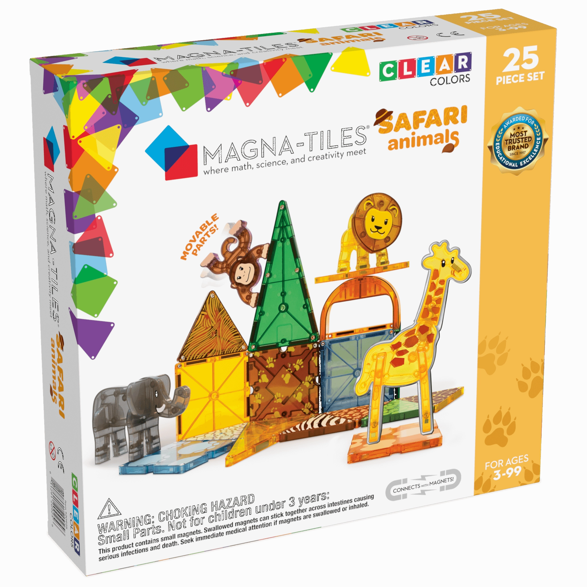MAGNA-TILES Safari Animals 25 Piece Set