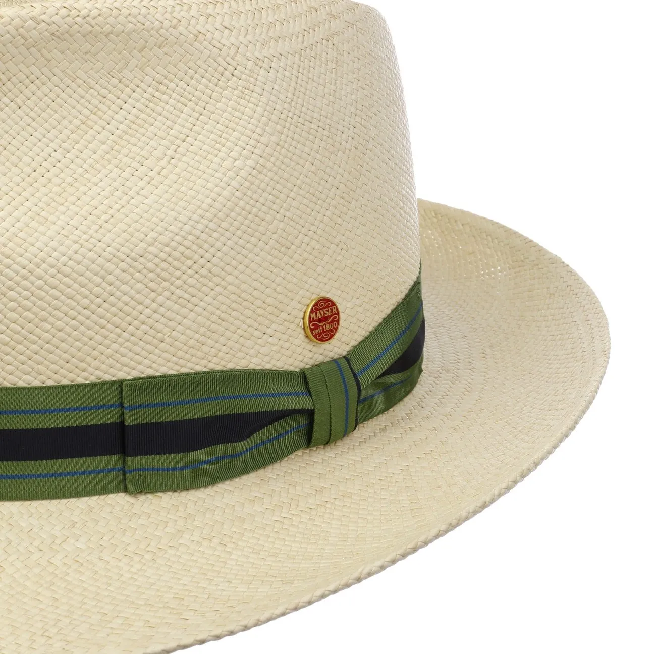 Mayser Hats Albenga Green Stripes Panama Hat by Mayser