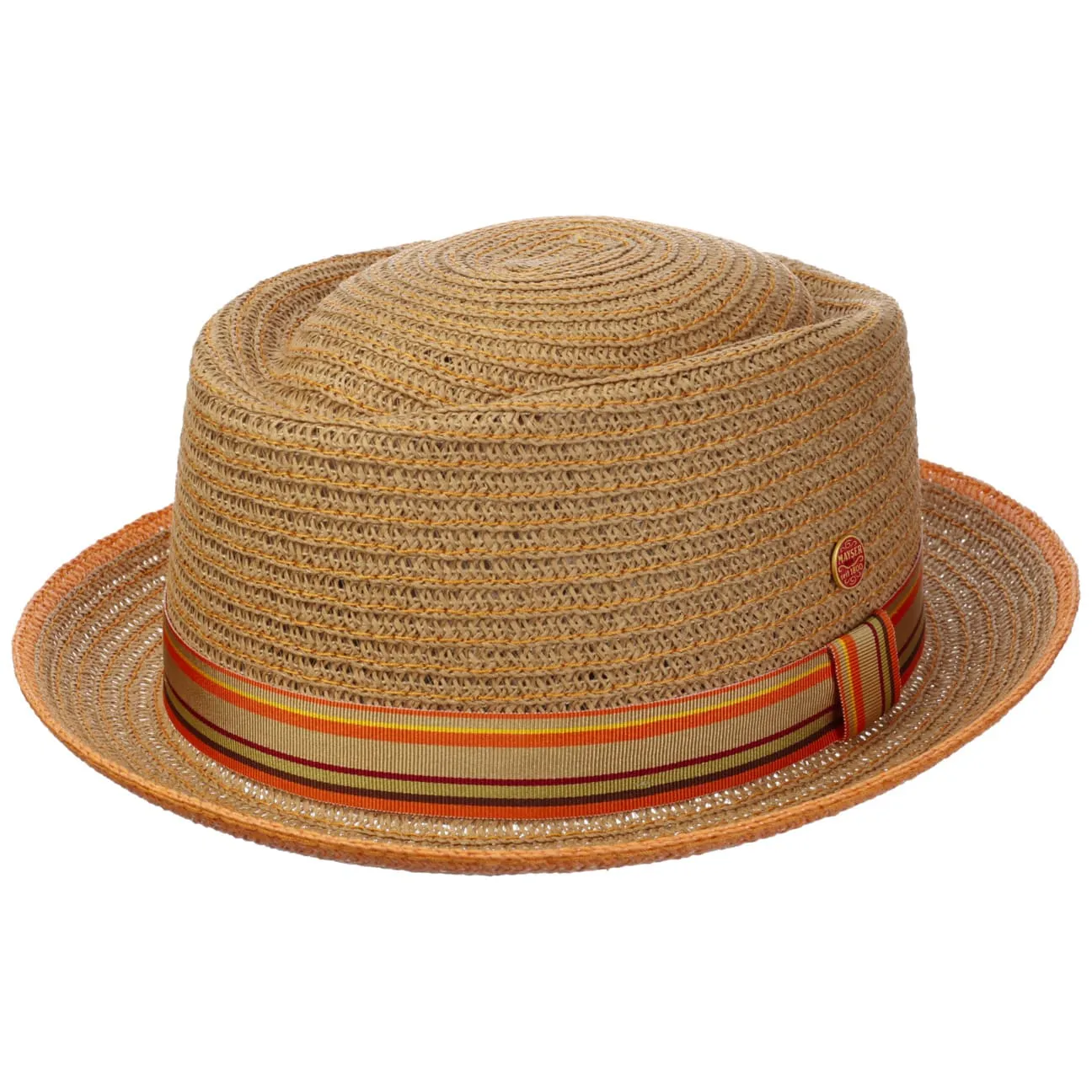 Mayser Hats Andy Orange Pork Pie Straw Hat by Mayser