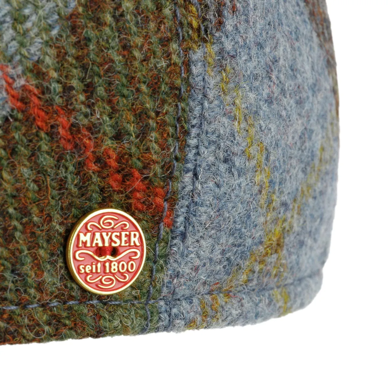 Mayser Hats Erik Harris Tweed Flat Cap by Mayser