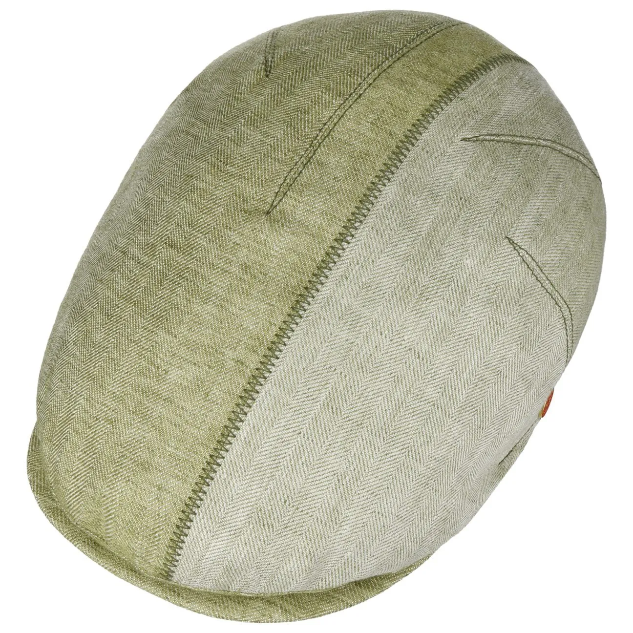 Mayser Hats Jasper Twotone Linen Flat Cap by Mayser