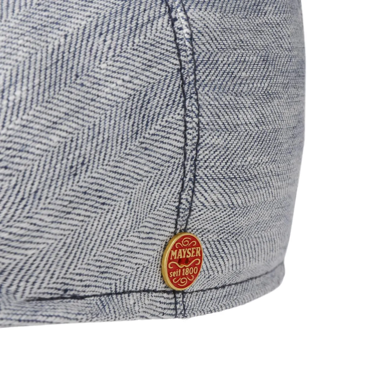 Mayser Hats Jasper Twotone Linen Flat Cap by Mayser
