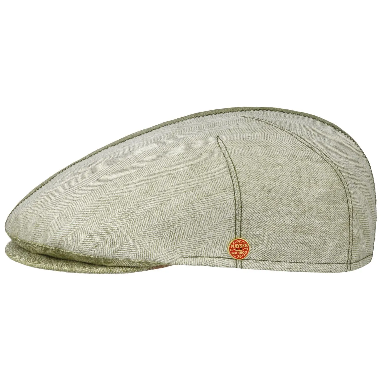 Mayser Hats Jasper Twotone Linen Flat Cap by Mayser