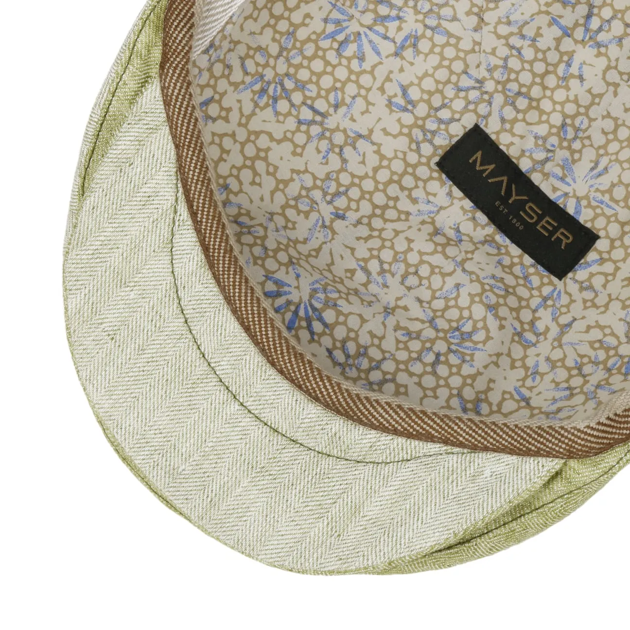 Mayser Hats Jasper Twotone Linen Flat Cap by Mayser