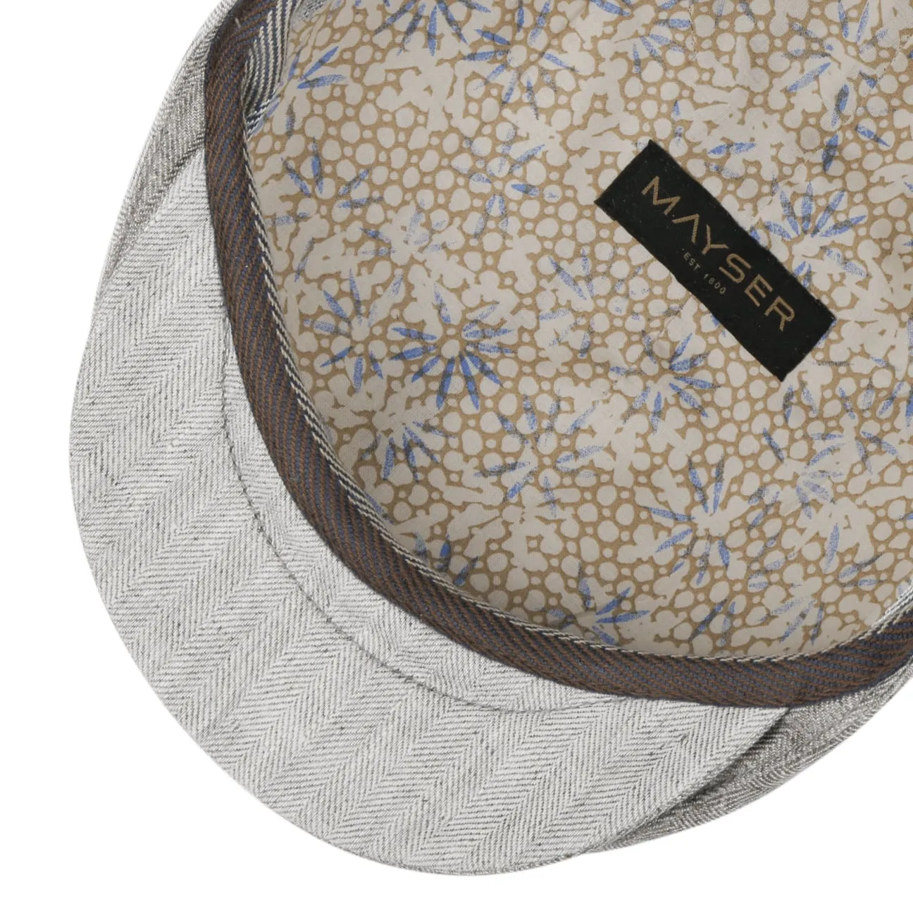 Mayser Hats Jasper Twotone Linen Flat Cap by Mayser