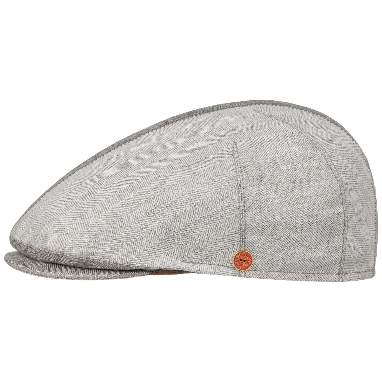 Mayser Hats Jasper Twotone Linen Flat Cap by Mayser