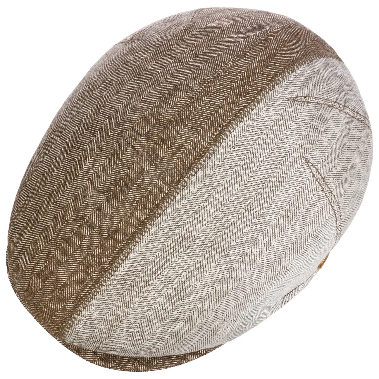 Mayser Hats Jasper Twotone Linen Flat Cap by Mayser