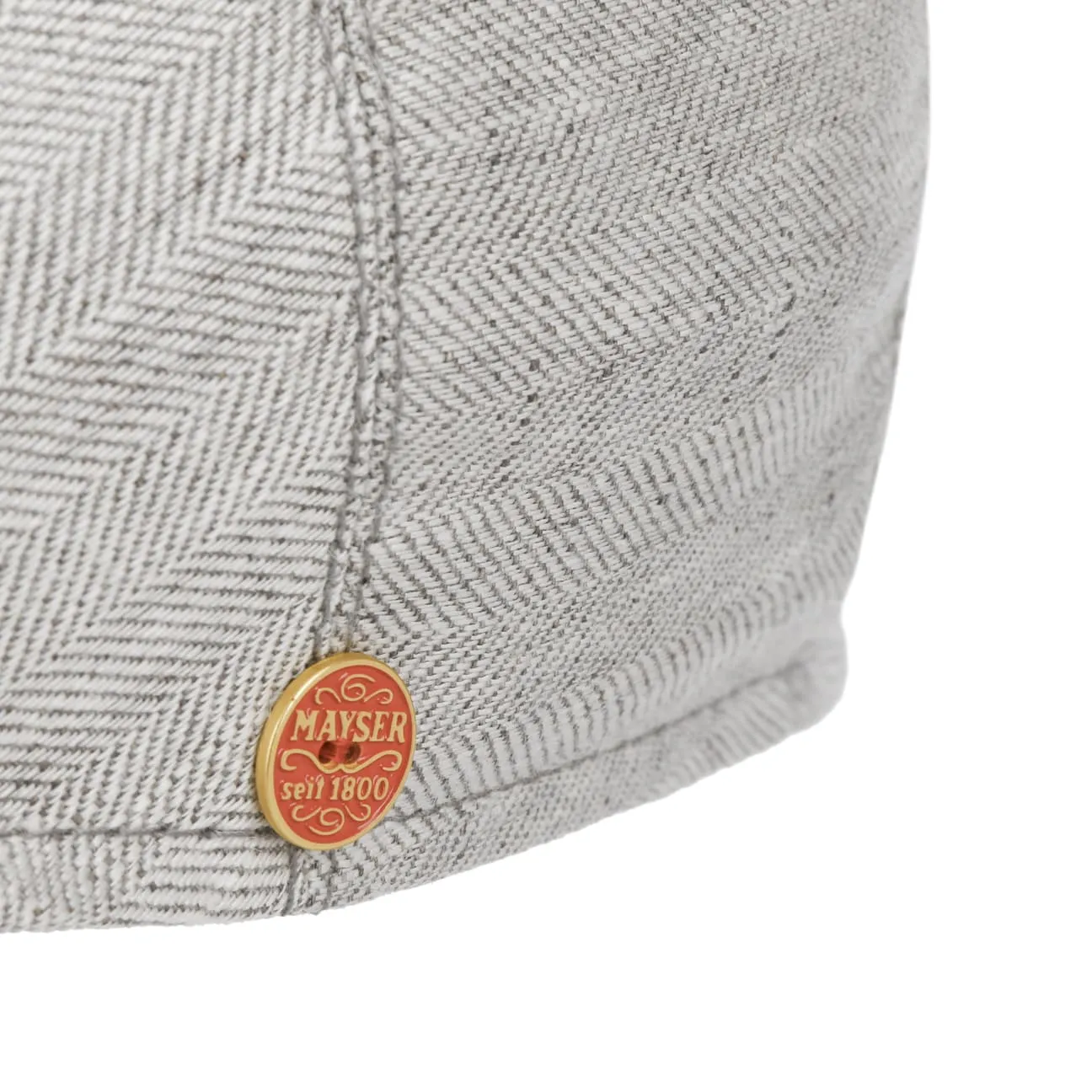 Mayser Hats Jasper Twotone Linen Flat Cap by Mayser