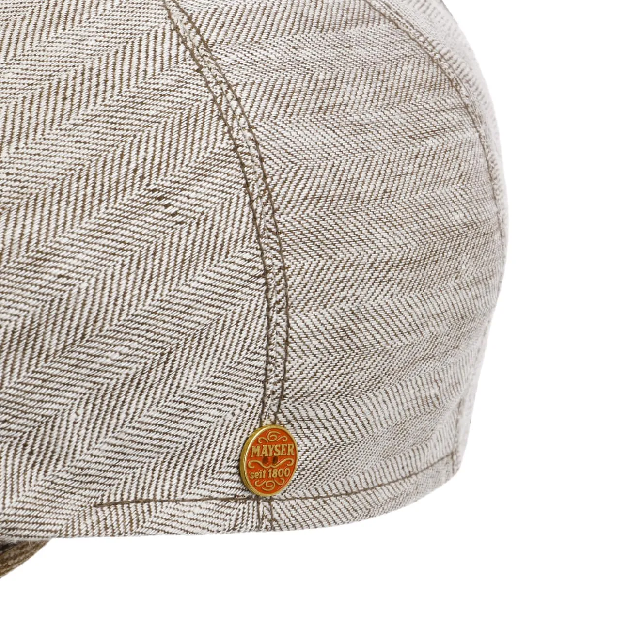 Mayser Hats Jasper Twotone Linen Flat Cap by Mayser