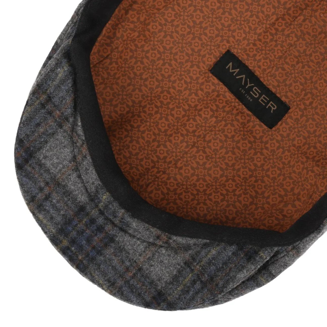 Mayser Hats Lennart Shetland Check Flat Cap by Mayser