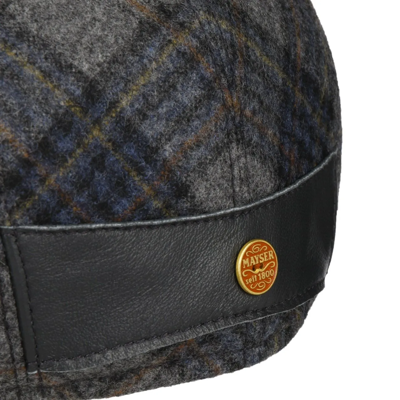 Mayser Hats Lennart Shetland Check Flat Cap by Mayser