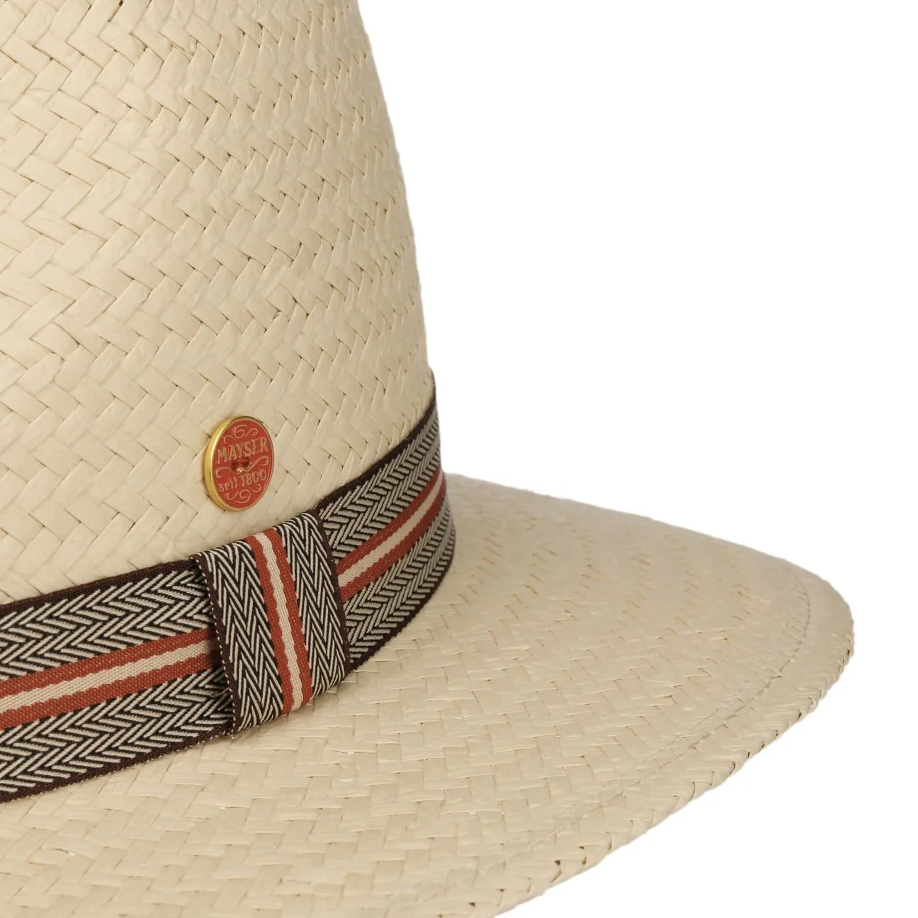 Mayser Hats Mathis Striped Band Straw Hat by Mayser