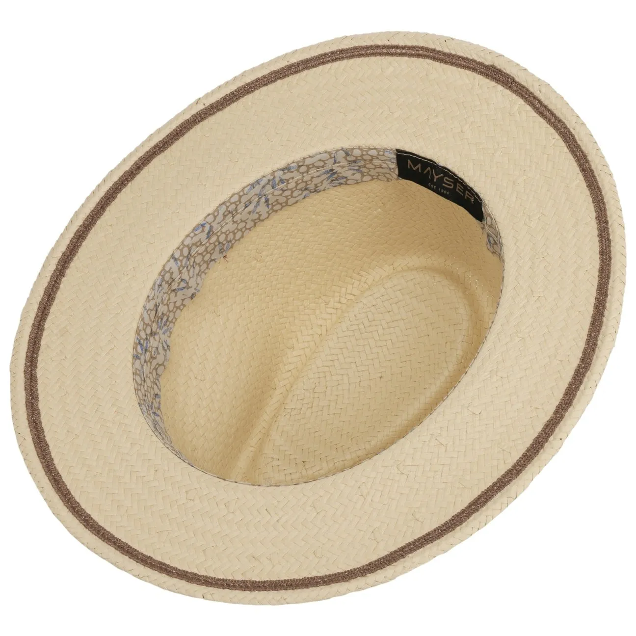 Mayser Hats Mathis Striped Band Straw Hat by Mayser