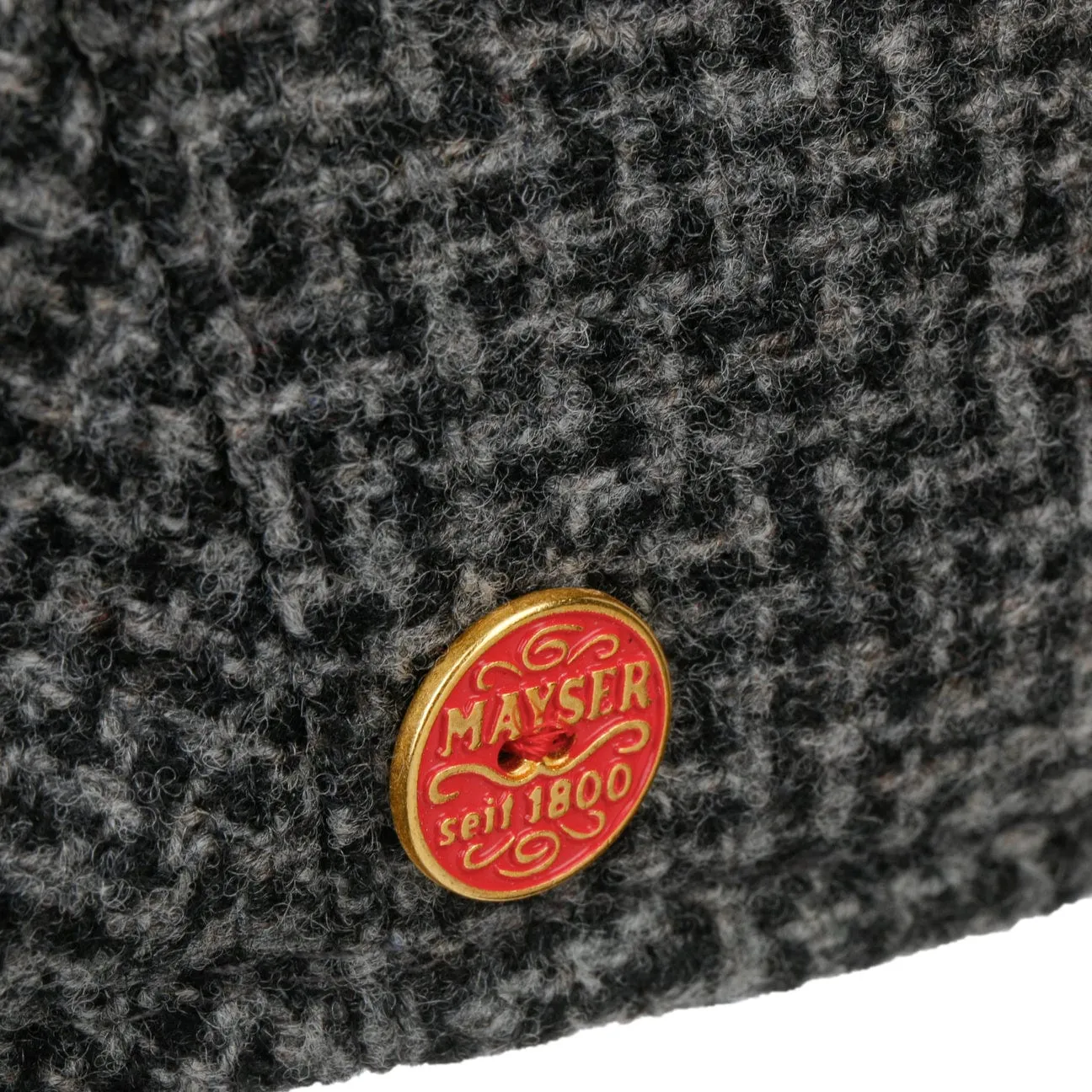 Mayser Hats Merlino Zigzag Flat Cap with Ear Flaps by Mayser