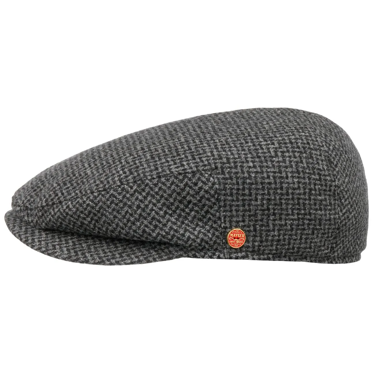 Mayser Hats Merlino Zigzag Flat Cap with Ear Flaps by Mayser