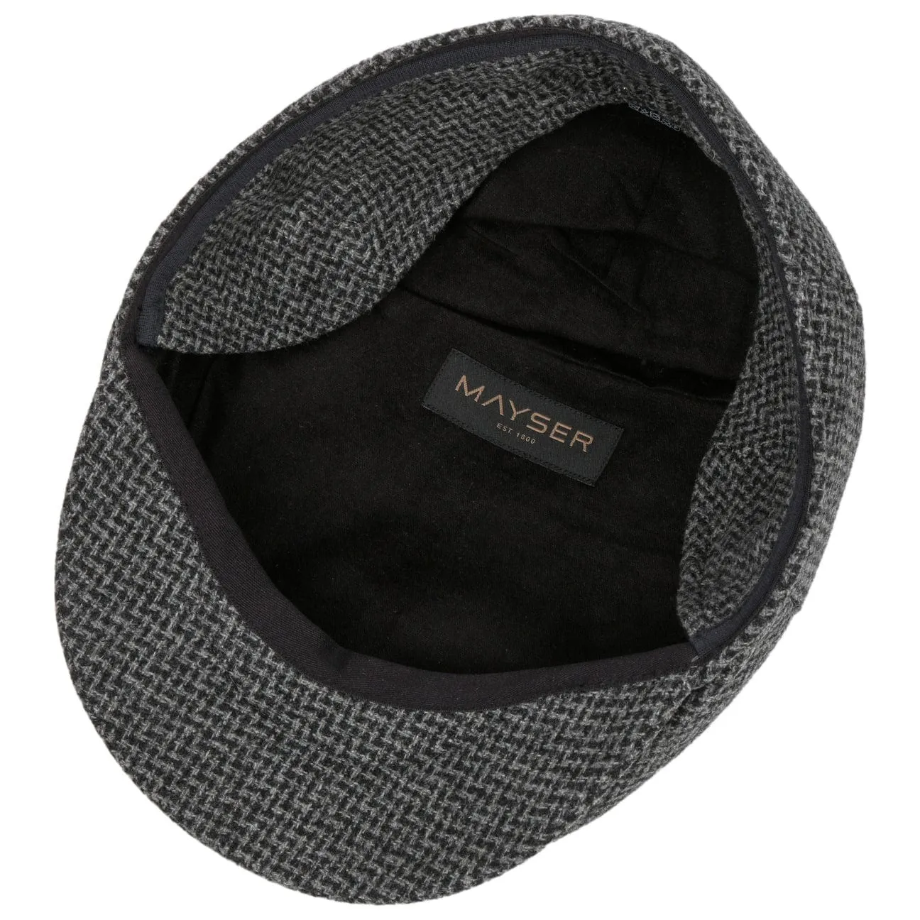 Mayser Hats Merlino Zigzag Flat Cap with Ear Flaps by Mayser
