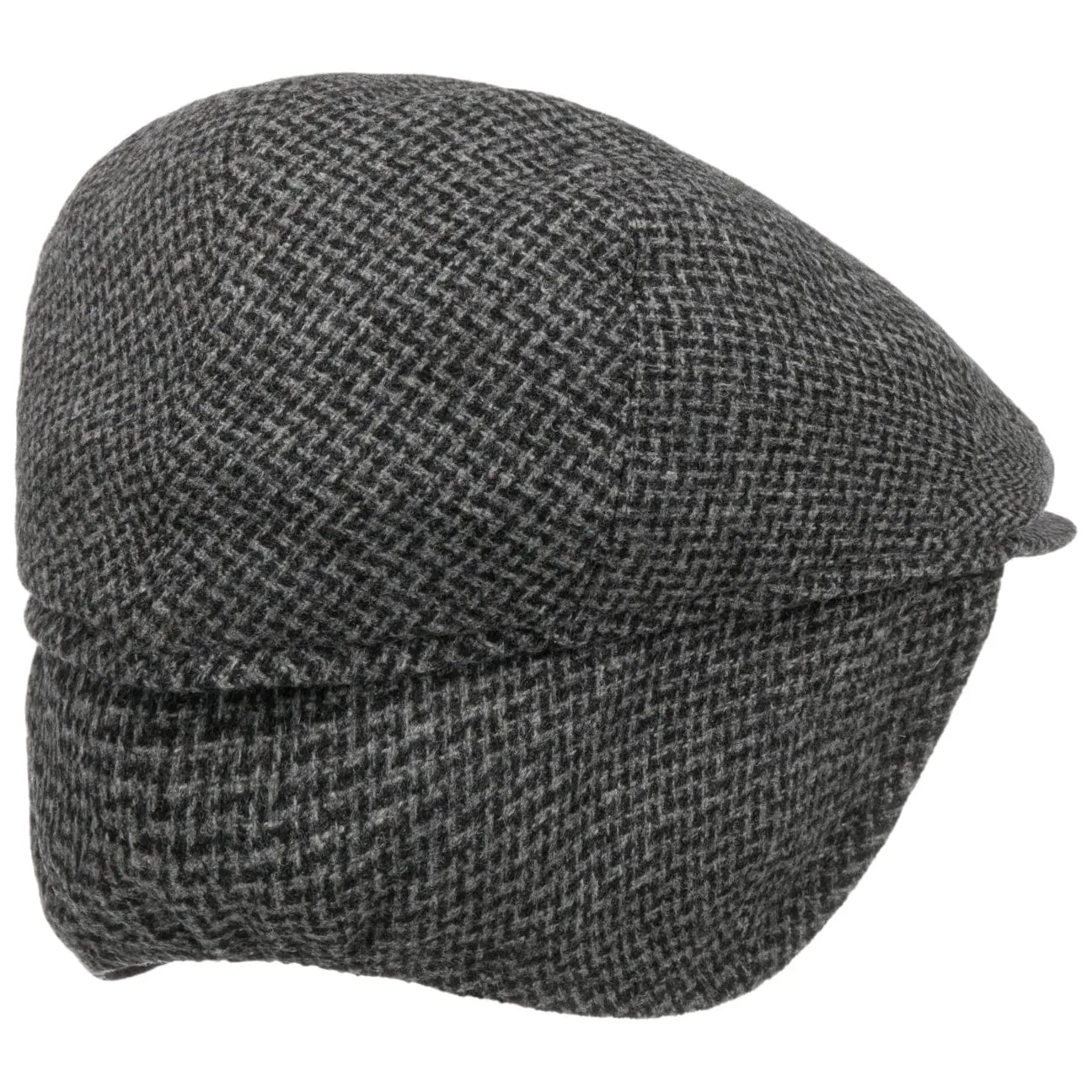 Mayser Hats Merlino Zigzag Flat Cap with Ear Flaps by Mayser