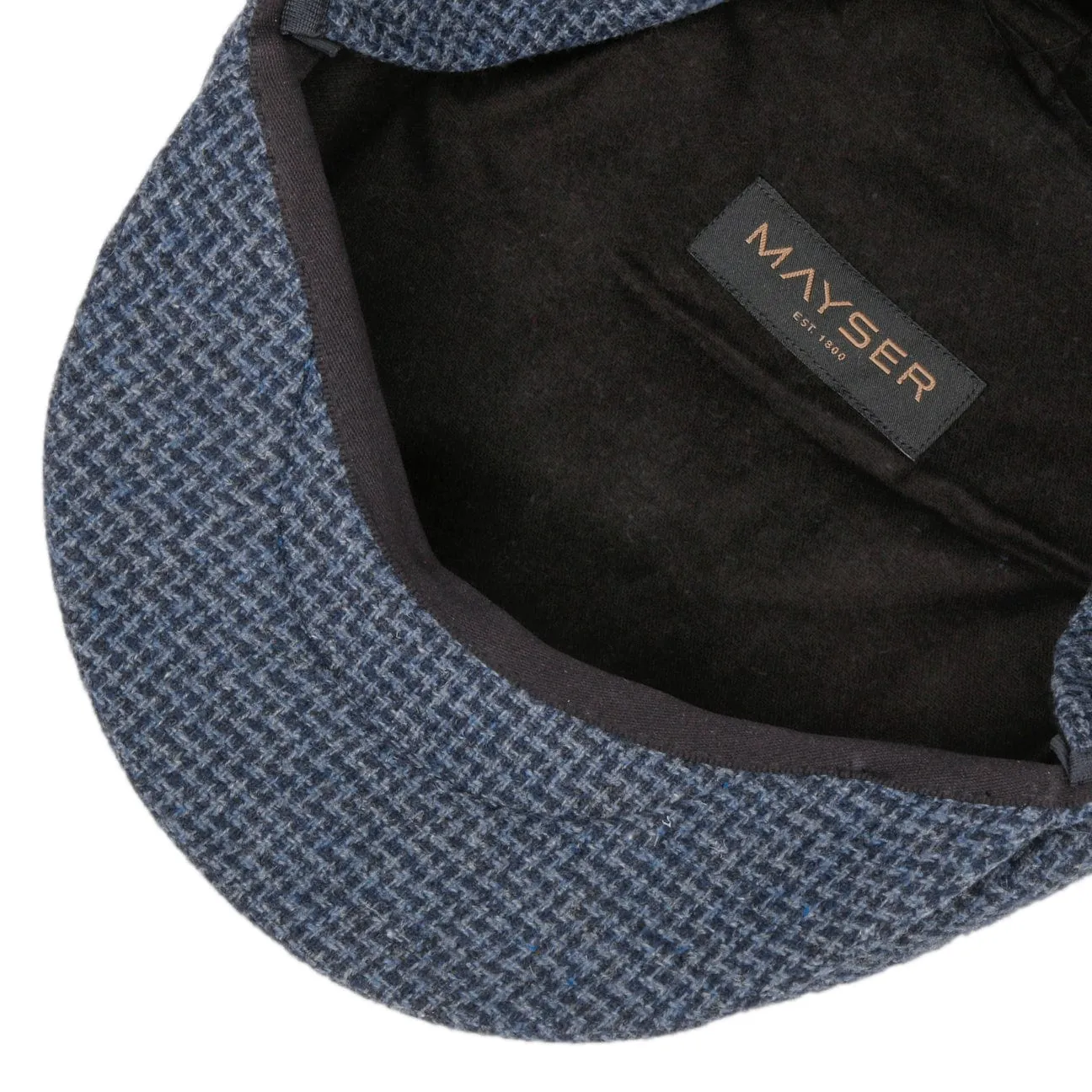 Mayser Hats Merlino Zigzag Flat Cap with Ear Flaps by Mayser