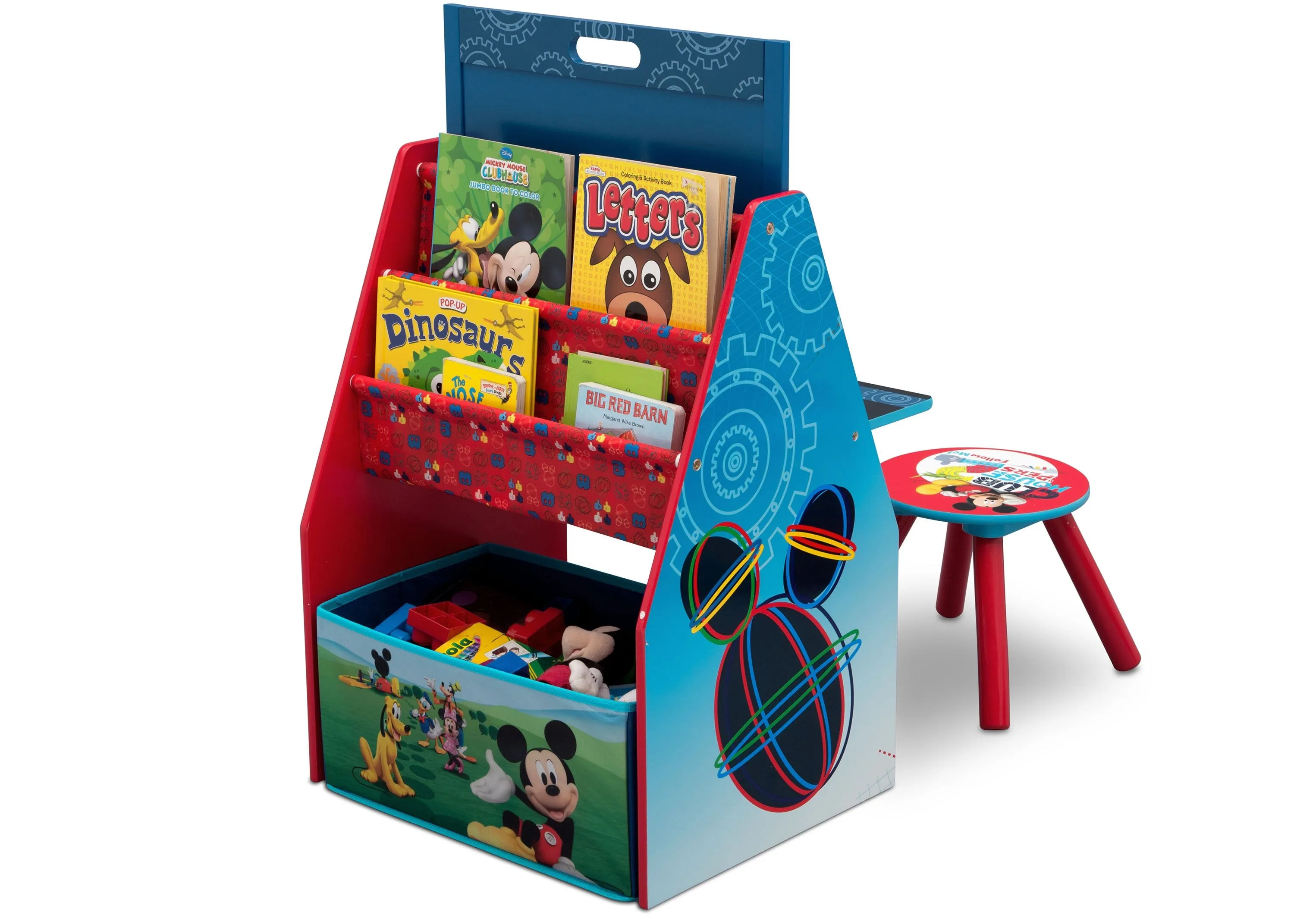 Mickey Mouse Activity Center - Easel Desk with Stool & Toy Organizer Babykids_Delta Children_Toy Storage & Bookshelves