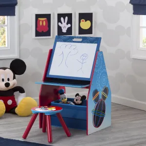 Mickey Mouse Activity Center - Easel Desk with Stool & Toy Organizer Babykids_Delta Children_Toy Storage & Bookshelves