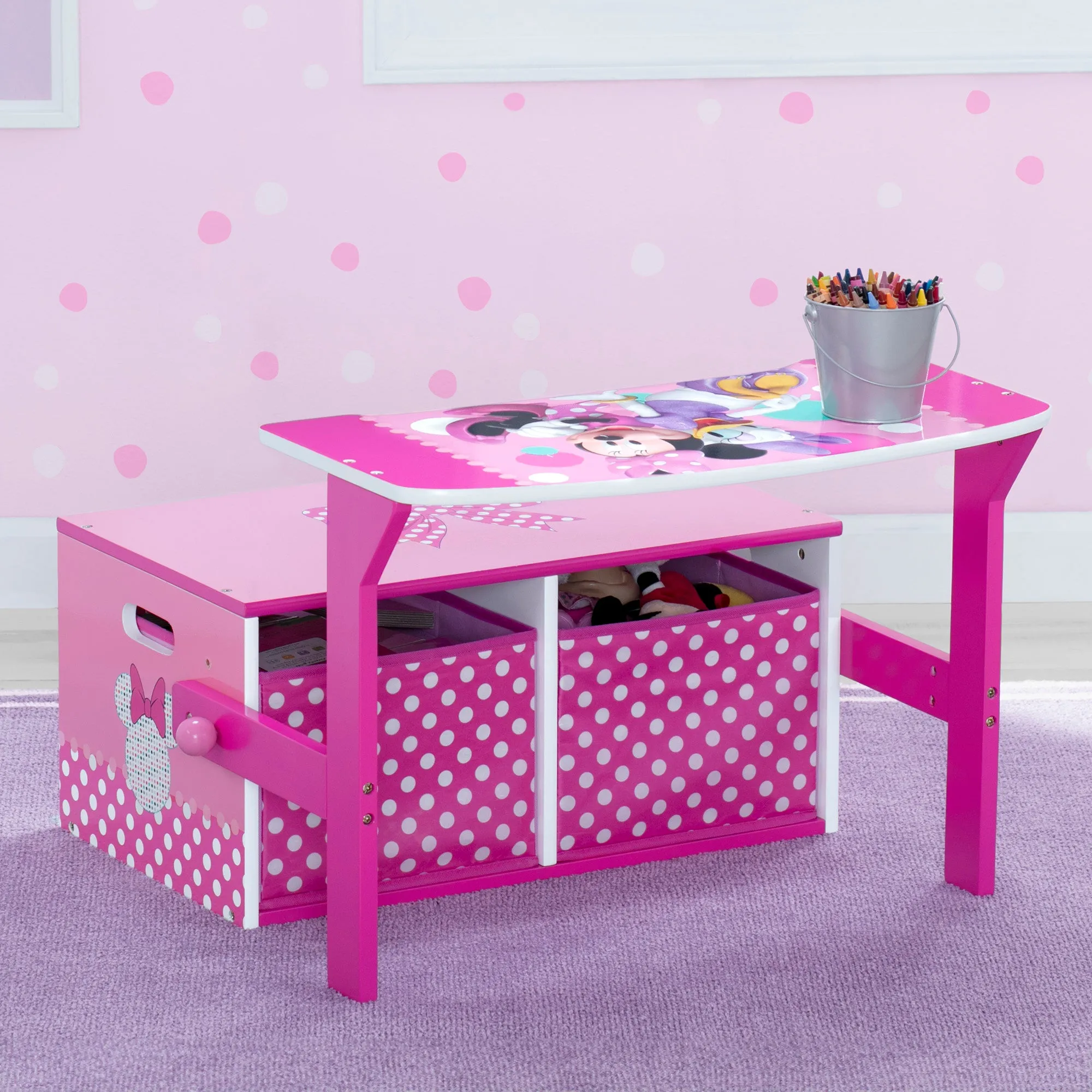 Minnie Mouse Activity Bench Babykids_Delta Children_Toy Storage & Bookshelves