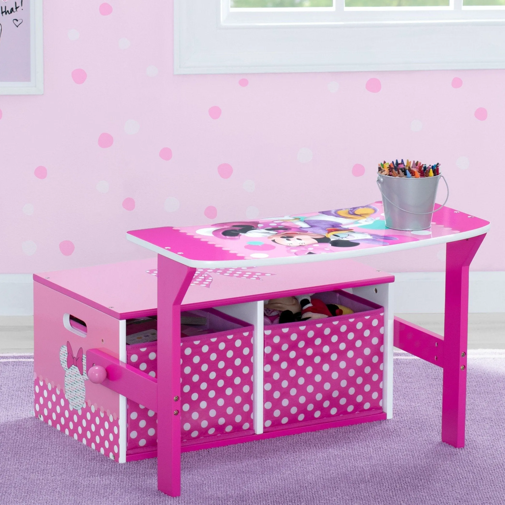 Minnie Mouse Activity Bench Babykids_Delta Children_Toy Storage & Bookshelves